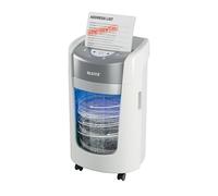 Destructeur de Documents Leitz IQ Optimax Home Office 225 P5 Coupe Micro : 6 Feuilles (80g/m²), 45% de capacité en Plus, bac 15L (225 Feuilles A4), Ultra-Silencieux, Cycle de 20 Min, Blanc, 83580000