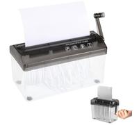 Destructeur de documents manuel A4 - Mini destructeur de papier manuel avec manivelle - Largeur des bandes de 3 mm - Destructeur de documents portable droit - Pour papier A4 - Lettres pour la maison