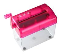 Destructeur de Documents Petit Modèle Portable Rouge Manuel de Table | Plastique et Métal, Usage École ou Famille, Protection Secondaire des Fichiers