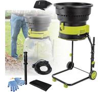 Destructeur de feuilles de jardin 2500 W avec roues, sac de rangement, taille des particules réglable, 8000 tr/min, trémie d'alimentation de 54 cm, protection contre la surchauffe et la surcharge