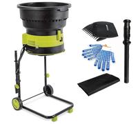 Destructeur de feuilles électrique, sans lame 8 000 tr/min, détruit efficacement jusqu'à 55 gallons de feuilles par minute, roues et sac de rangement inclus