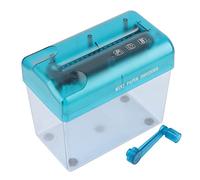 Destructeur de Papier Manuel Mini, ABS Bleu, Compact et Transparent, 1L, Coupe en Lanières 3mm - Design Antidérapant, Facile à Utiliser pour Bureau et Loisirs Créatifs