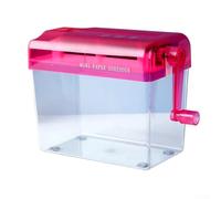 Destructeur de papier manuel portable à manivelle pour la maison, le bureau, coupe de bande sans électricité (rose)