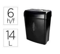 Destructeur de papier - Q-connect - Q6CC2 - Coupe croisée - 6 feuilles - 14L - Noir