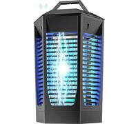 Destructeur d'insectes d'extérieur 20 W avec capteur de lumière du crépuscule à l'aube, 4200 V électrique pour une couverture de 2 300 m²