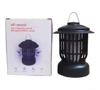 Destructeur d'insectes électrique avec lumière UV pour camping extérieur et intérieur - Piège à mouches 2000 V Lampe rechargeable 2000 mAh Protection de jardin terrasse Blanc 14 x 14 x 17,5 cm (2)