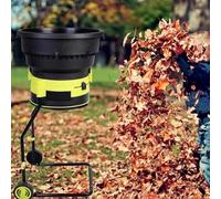 Destructeur électrique de jardin 2500 W - Lames en acier réversibles, ouverture entonnoir de 54 cm, arrêt de sécurité, avec roues et sac à débris pour feuilles et branches