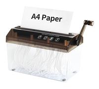 Destructeur Manuel - Outil de Coupe Droite de Papier A4 Mini Broyeur de Papier Portable Capacité 3L pour Fichiers A2 Pliés Documents Bureau à Domicile Fournitures de Bureau Noir Transparent OF02BK