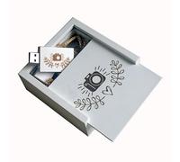 Desuerte Clé USB blanche de 16 Go - Avec encre d'appareil photo et boîte cadeau blanche pour le stockage de photos, vidéos, données