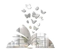 Desuibao Autocollant miroir en acrylique pour coin de lecture, autocollant mural en vinyle, décoration murale pour salle de classe, coin de lecture, argenté