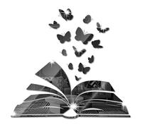 Desuibao Autocollant miroir en acrylique pour coin de lecture, autocollant mural en vinyle, décoration murale pour salle de classe, coin de lecture, noir