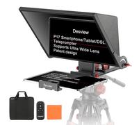 Desview P17 Téléprompteur 17" Alliage d'aluminium - 70/30 Verre Diviseur de Rayon Pare-soleil, Télécommande Bluetooth et Pédale, Prise en charge de l'application pour DSLR/Smartphone/Tablette