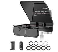 Desview T5 Téléprompteur pour iPad, Tablette et Smartphone jusqu'à 11 pouces, Autocue Professionnel pour Appareils Photo Reflex Numériques avec Télécommande Bluetooth et Application, Idéal pour