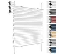 Deswell Klemmfix - Store plissé occultant - En nid d'abeille - 40 x 100 cm (l x H) - Blanc - Store plissé thermique sans perçage pour fenêtre et porte - 100 % opaque - Isolation visuelle et acoustique