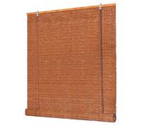 Deswell Store Enrouleur en PE Bambou factice 90l x 160L cm, Brun foncé Facile à Installer Stores enroulables avec Corde pour Maison, intérieur et extérieur Protection Solaire et intimité