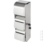Desyeryamimi Distributeur de Papier Toilette Commercial avec verrou - Distributeur de Papier Toilette 3 Rouleaux en Acier Inoxydable - Support Mural Double Rouleau pour Salle de Bain/Toilettes