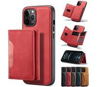 Detachable 2-in-1 Design Wallet Phone Case, Detachable Phone Wallet Case for iPhone 14/13/12/11 Pro Max (Red,for iPhone XR)