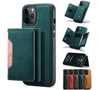 Detachable 2-in-1 Design Wallet Phone Case, Detachable Phone Wallet Case for iPhone 14/13/12/11 Pro Max (Green,for iPhone 14 Pro Max)