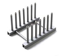 Detachable Dish Rack Plastic 12x17cm Compact Plastic Kitchen Dish Drainer Removable Tray Small Dish Rack for Sink 6 Plates Capacity Compact Utensil Rack 12x17x9.5cm Space Saving Removable Beam (Grey)