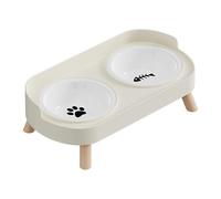 Detachable Dog Bowl - Space Saver Slow Feeder, Pet Feeder with Stand, Puppy Bowls for 2 Wides Basin, Pet Feeding Station Accessories, Feline Bowl for Home Office Yard Patio Porch
