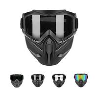 Detachable Full Face Goggle Mask for Grass Cutting Mowing, Full Face Mask for Riding and Outdoor Work, Large Viewing Hood with Adjustable Strap (#B)