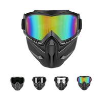 Detachable Full Face Goggle Mask for Grass Cutting Mowing, Full Face Mask for Riding and Outdoor Work, Large Viewing Hood with Adjustable Strap (#D)
