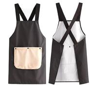 Detachable Kitchen Apron - Cross Back Bib Towel, No Tie Baking Apron for Cooking, Professional Grade Garment, Premium Quality Gear with Water-Resistant Fabric, Modern Style Cover for Grilling