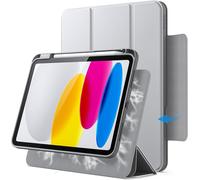 Detachable Magnetic Case for iPad (A16) 11th/10th Generation (2025/2022) with Pen Holder,Detachable Rotating Transparent Case,Portrait/Landscape Stand (Silver)