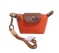 Detachable Nylon Wrist Strap Coin Purse - Mini Dumpling Bag Keychain Wallet, Cute Portable Change Pouch for Cards,Lipstick, and Daily Travel Essentials (J)