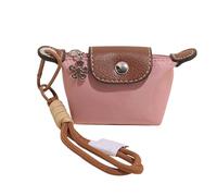 Detachable Nylon Wrist Strap Coin Purse - Mini Dumpling Bag Keychain Wallet, Cute Portable Change Pouch for Cards,Lipstick, and Daily Travel Essentials (B)