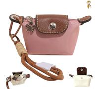 Detachable Nylon Wrist Strap Coin Purse,Mini Nylon Dumpling Bag for Women,Portable Travel Money Bag with Secure Zipper (Rose Red)