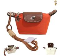 Detachable Nylon Wrist Strap Coin Purse,Mini Nylon Dumpling Bag for Women,Portable Travel Money Bag with Secure Zipper (Orange)