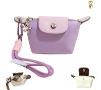 Detachable Nylon Wrist Strap Coin Purse,Mini Nylon Dumpling Bag for Women,Portable Travel Money Bag with Secure Zipper (Purple)