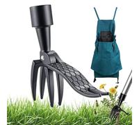 Detachable Stand Up Weed Puller, Désherbeur Manuel, Outil Desherbage Mauvaise Herbe with 4 Claws, Weed Root Remover Tool for Garden/Patio/Backyard (Without Rod, with Gardening Apron)