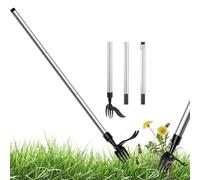 Detachable Stand Up Weed Puller, Désherbeur Manuel, Outil Desherbage Mauvaise Herbe with 4 Claws, Weed Root Remover Tool for Garden/Patio/Backyard (with Rod, Without Gardening Apron)