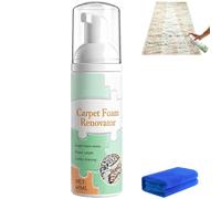 Détachant de mousse pour tapis sans eau avec serviette (1 Pcs) | Détachant instantané pour meubles, nettoyant pour tapis en profondeur pour intérieur de voiture, canapé, tapis
