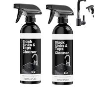 Détachant de Taches d'Eau Calcaire pour Éviers et Robinets Noirs, Spray Détartrant pH Neutre, N'Endommage Pas le Revêtement pour Éviers Composites Noirs, Robinets (2 pcs)