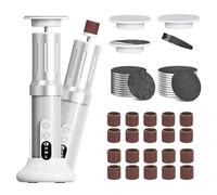 Détachant électrique pour pieds, 6 vitesses réglables, lime à pied rechargeable avec 30 coussinets de rechange (blanc)