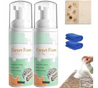 Détachant en mousse pour moquette avec serviette, spray nettoyant pour tapis, mousse de nettoyage à sec puissante multifonction pour canapé, intérieur de voiture, coussins et surfaces en tissu (2