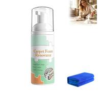 Détachant en mousse pour tapis sans eau avec serviette (1pc) | solution moussante en spray pour nettoyant pour tapis, pour intérieur de voiture, canapé, tapis et tissus d'ameublement