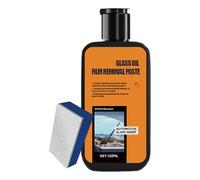 Détachant et Nettoyant Film Huile Vitres Auto - 120ml Traitement Professionnel Robuste avec Brosse | Formule Anti-Reflet Puissante, Élimine Taches et Traces Pare-Brise et Rétroviseur