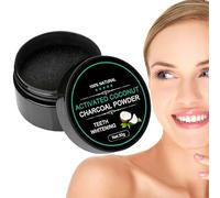 Détachant pour blanchir les dents sans danger pour les gencives et l'émailBlanchiment des dents - Poudre de dentifrice correcteur de couleur | Poudre de charbon de bois avec brosse à dents