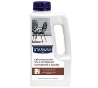 STARWAX - Détachant Rouille pour Sols Extérieurs - Elimine Les Traces de Rouille, Salpètre et Efflorescence sur Tous Types de Sols -Efficace sur Supports Absorbants - Formule Concentrée à Diluer -1L
