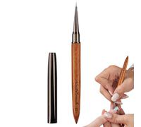 Detail Brush - Nail Design Painting Brushes, Sandalwood Handle Thin Nails Art Brush Set For Detail Drawing, Professional Manicure Tool For Acrylic Gel, Home Use Nails Salon S