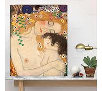 Détail de la mère et de l'enfant des trois âges de la femme vers 1905 Affiche d'art imprimée par Gustav Klimt Peinture murale sur toile Décoration d'intérieur 50 x 75 cm sans cadre