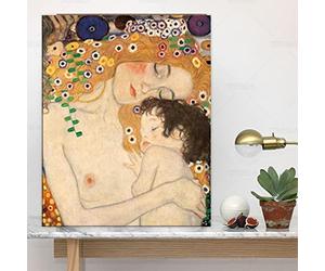 Détail de la mère et de l'enfant des trois âges de la femme vers 1905 Affiche d'art imprimée par Gustav Klimt Peinture murale sur toile Décoration d'intérieur 40 x 60 cm sans cadre