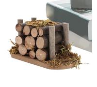 Détail du registre rustique: Petite décoration d'accessoire de cheminée | Accessoire de jouets miniature en bois miniature réaliste avec pièces artisanales pour la scène du salon de c