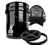 Detailmate GritGuard Lot de seaux de lavage professionnels 5 GAL (env. 20 litres) avec couvercle Gamma Seal Noir + WB