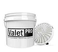 detailmate Kit de lavage de voiture : Seau de lavage ValetPRO 3.5 gallon (approx. 13 l) blanc avec Detail Guardz Dirt Lock Wash Bucket Insert White pour un lavage à la main sans rayures