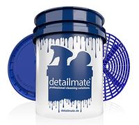 detailmate Kit de lavage voiture professionnel - seau de lavage 5 US GAL 20l, moto, caravane, bateaux - pour un lavage à la main sans rayures - avec couvercle, GritGuard insert, Grit Guard washboard